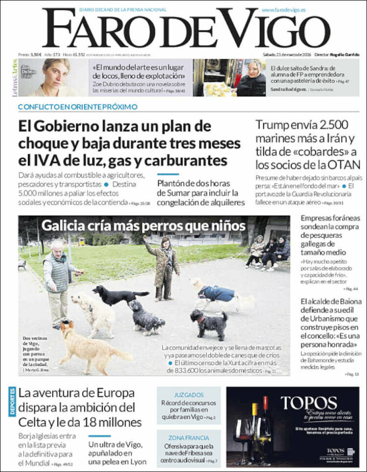 Portada de Faro de Vigo (Espa&ntilde;a)