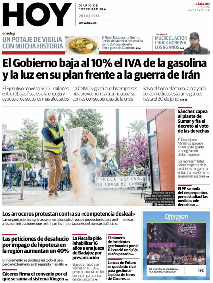 Portada de Hoy - Badajoz (Espa&ntilde;a)