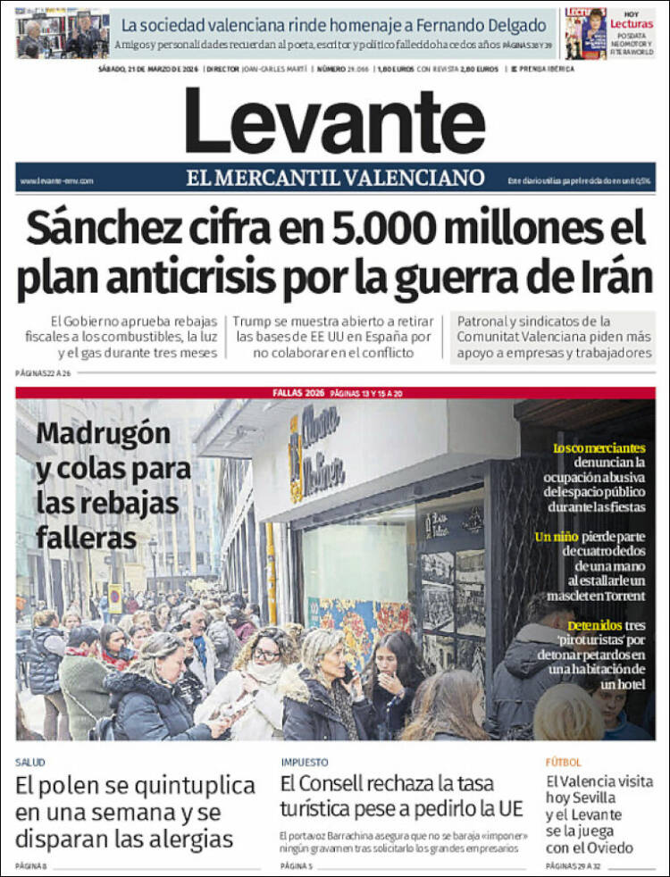 Portada de Levante (Espa&ntilde;a)