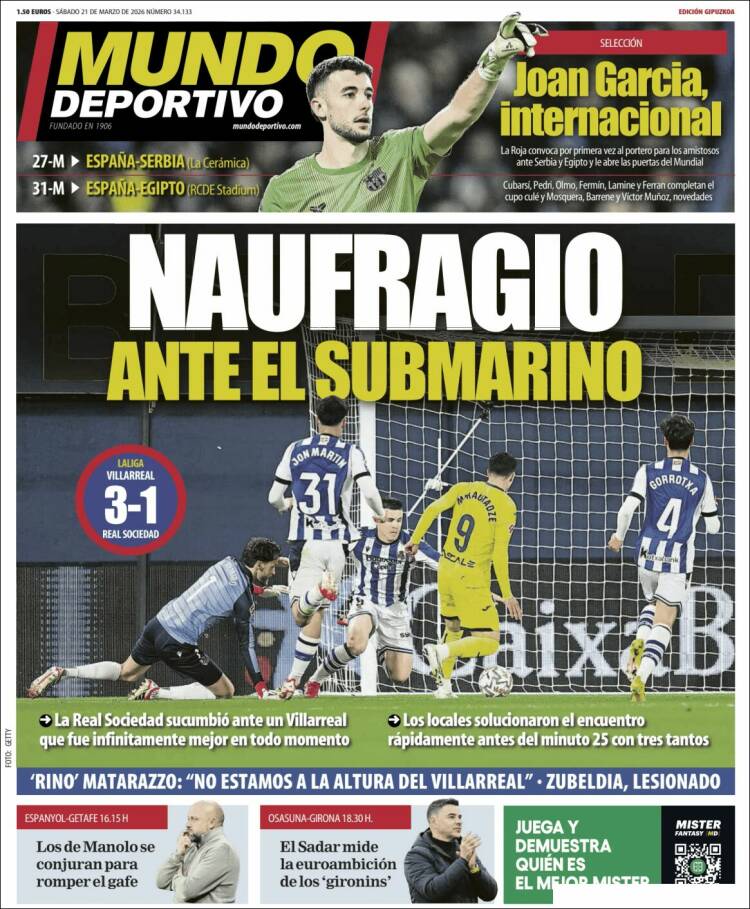 Portada de Mundo Deportivo Gipuzkoa (Espa&ntilde;a)