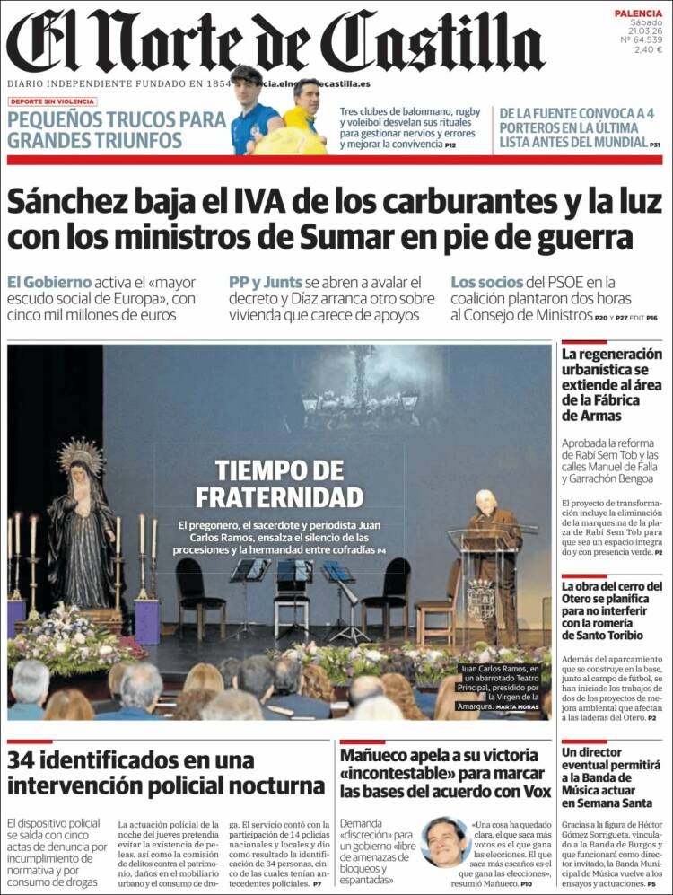 Portada de Norte de Castilla - Palencia (Espa&ntilde;a)