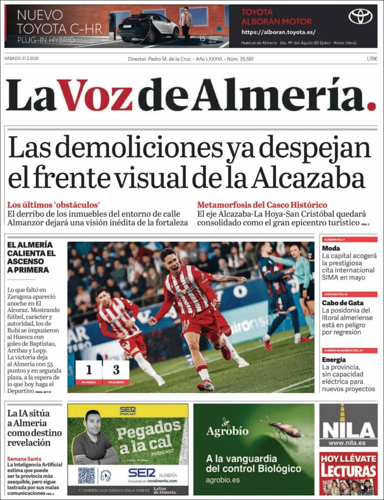 Portada de La Voz de Almería (Espa&ntilde;a)