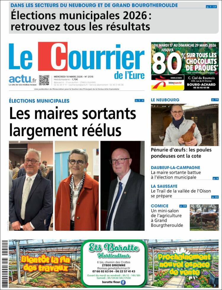 Portada de Le Courrier de l'Ouest (Francia)