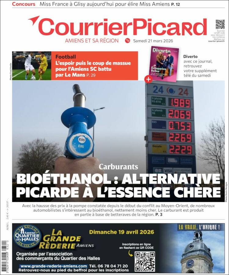 Portada de Courrier Picard (Francia)