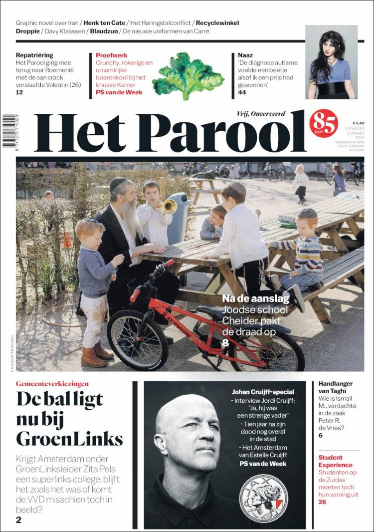 Portada de Het Parool (Pa&iacute;ses Bajos)