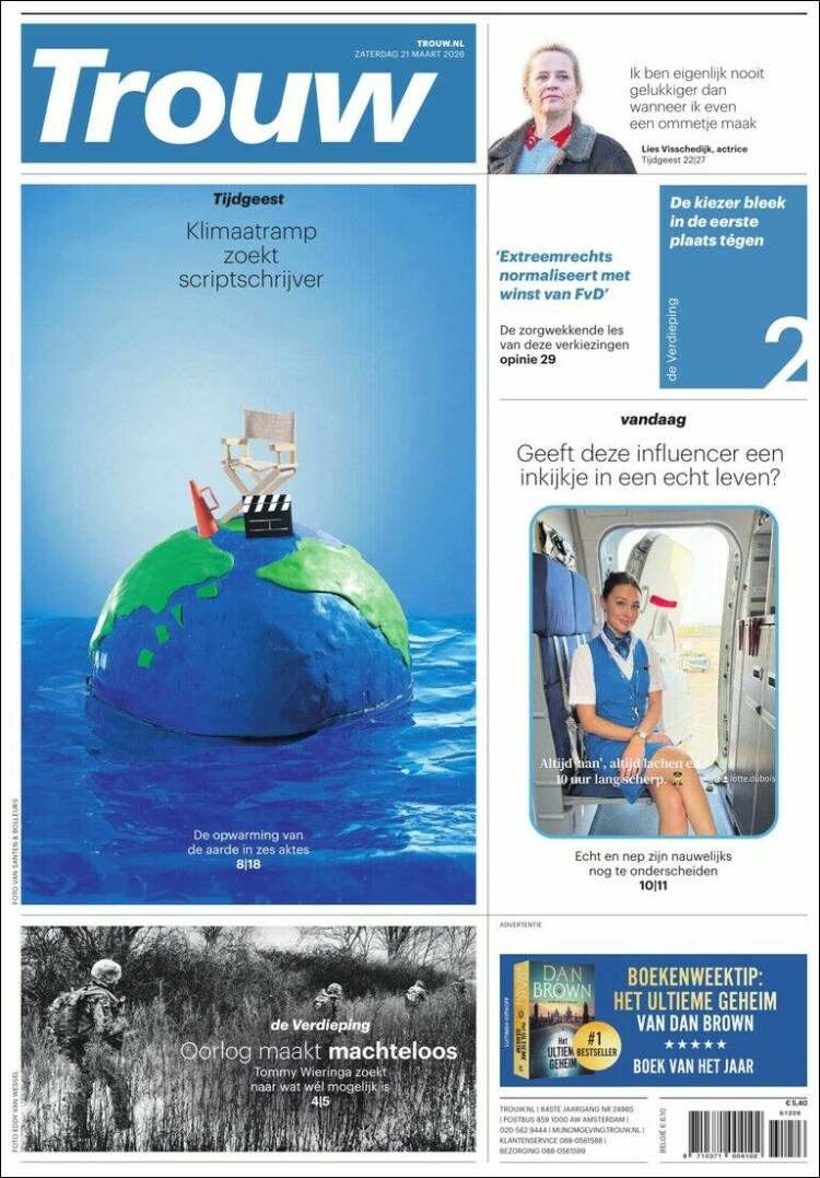 Portada de Trouw (Pa&iacute;ses Bajos)