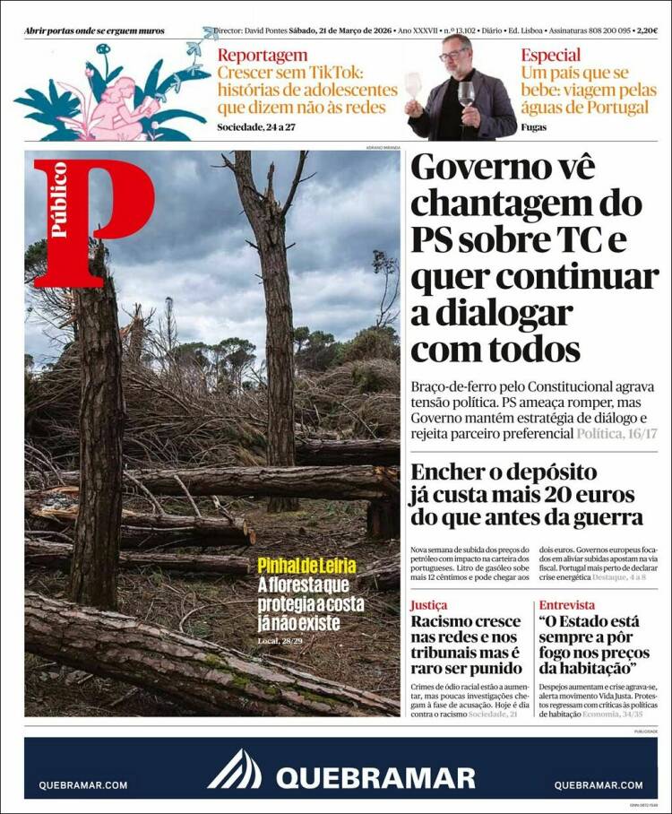 Portada de Público (Portugal)