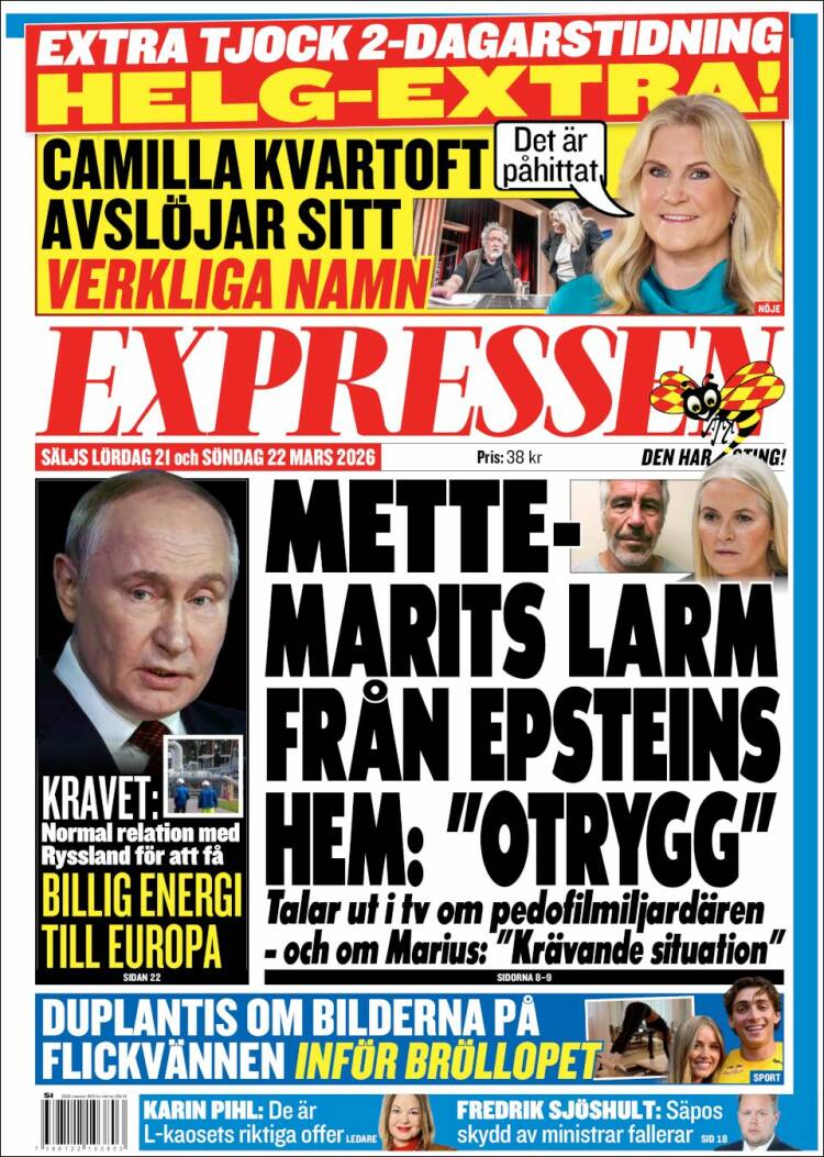 Portada de Expressen (Suecia)