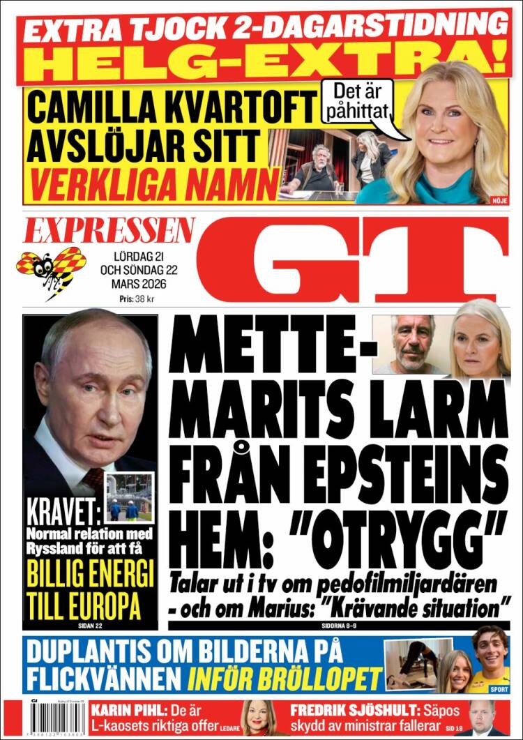 Portada de Göteborgstidningen (Suecia)