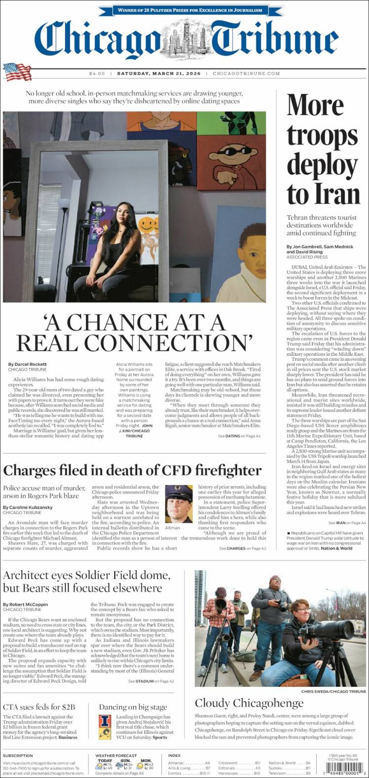 Portada de Chicago Tribune (&Eacute;tats-Unis)