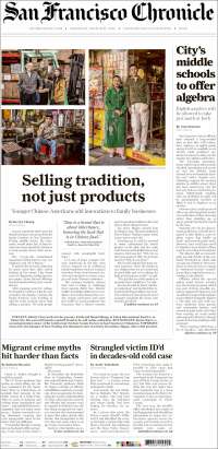 Portada de San Francisco Chronicle (USA)