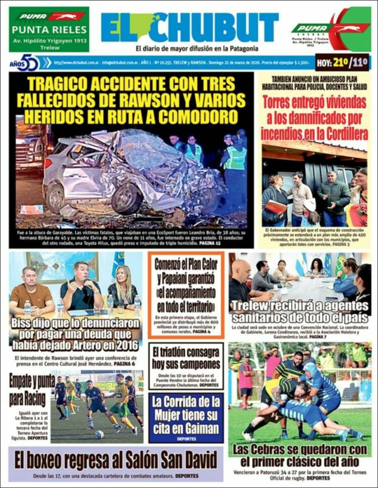 Portada de El Chubut (Argentine)