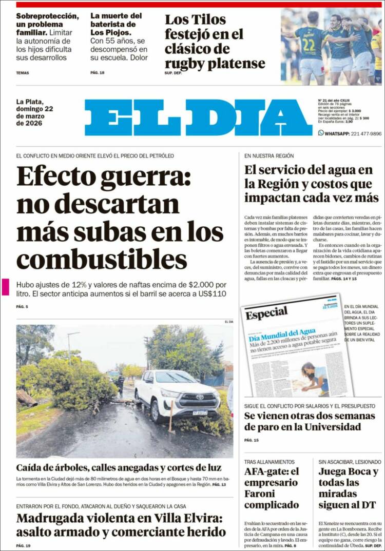 Portada de El Día de la Plata (Argentina)