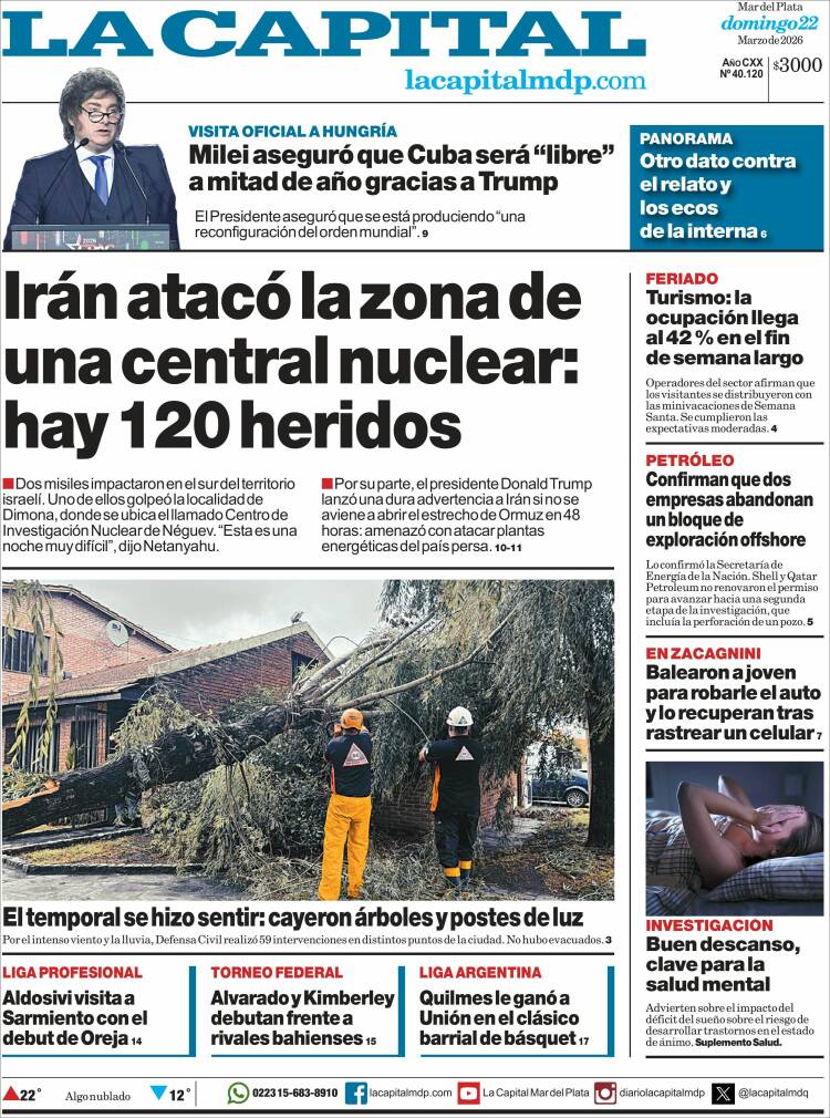 Portada de Diario La Capital - Mar del Plata (Argentina)