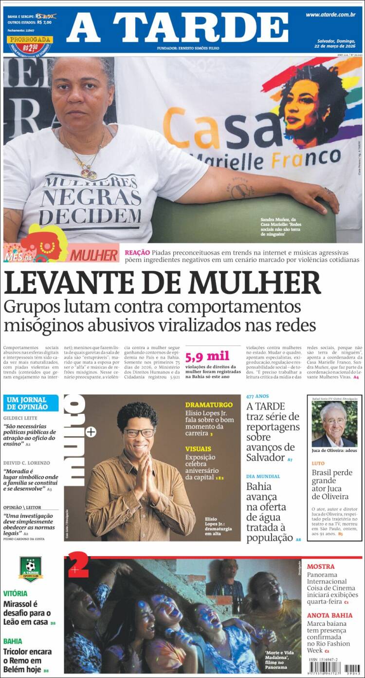 Portada de Diário A Tarde (Brasil)