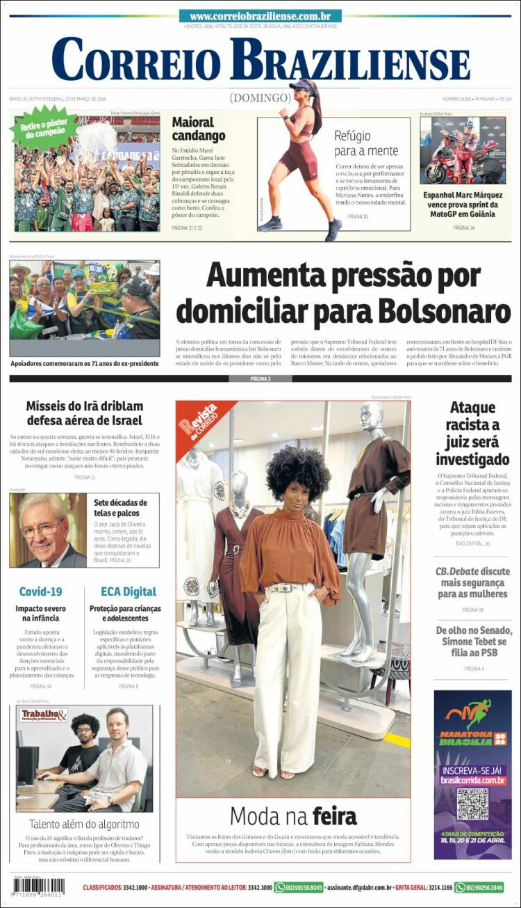 Portada de Correio Braziliense (Brasil)