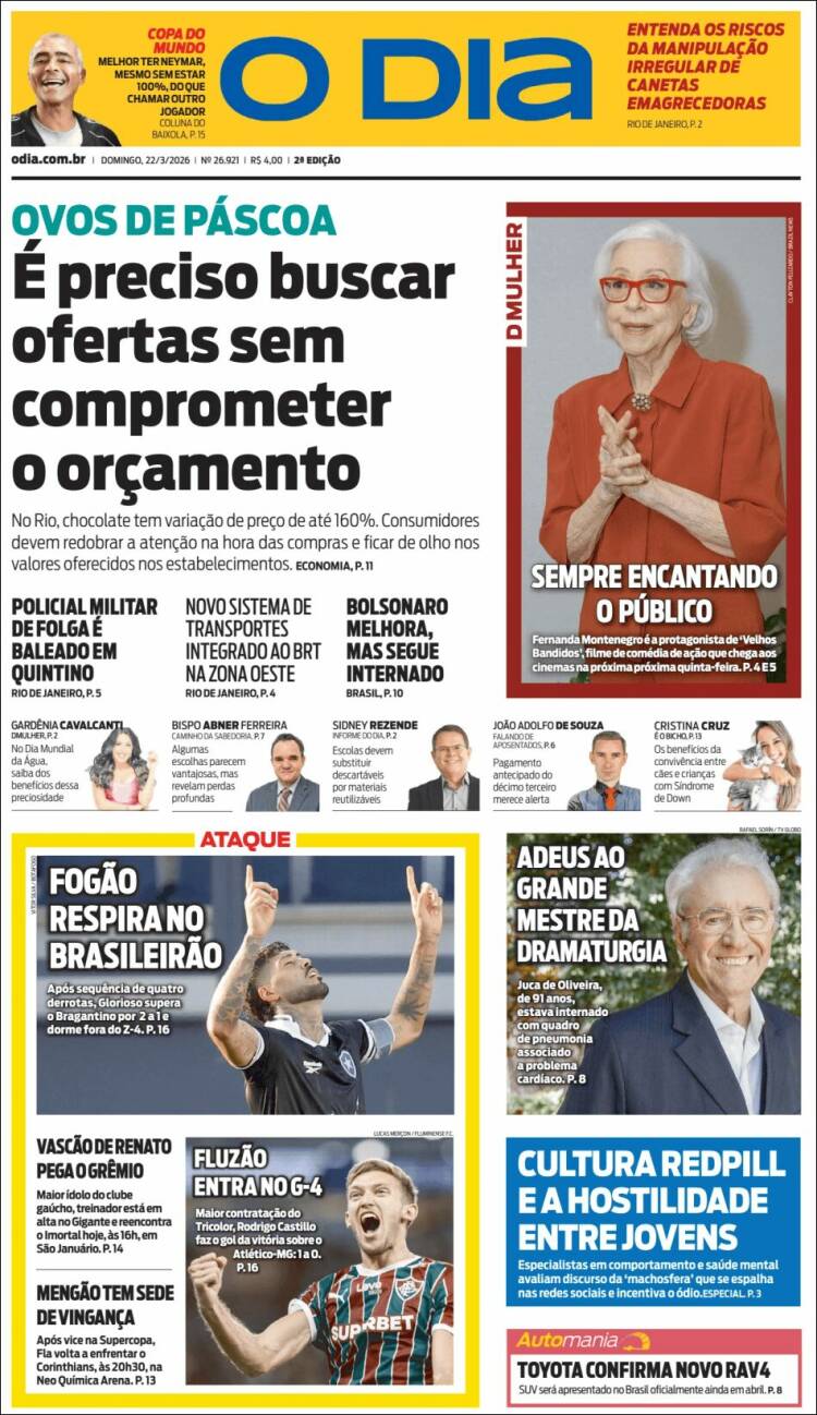 Portada de O Dia (Brasil)