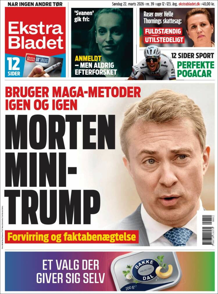Portada de Ekstra Bladet (Danemark)