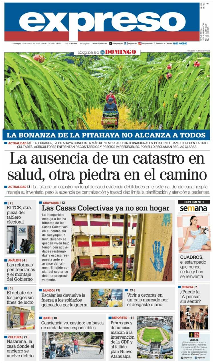 Portada de Expreso (Ecuador)
