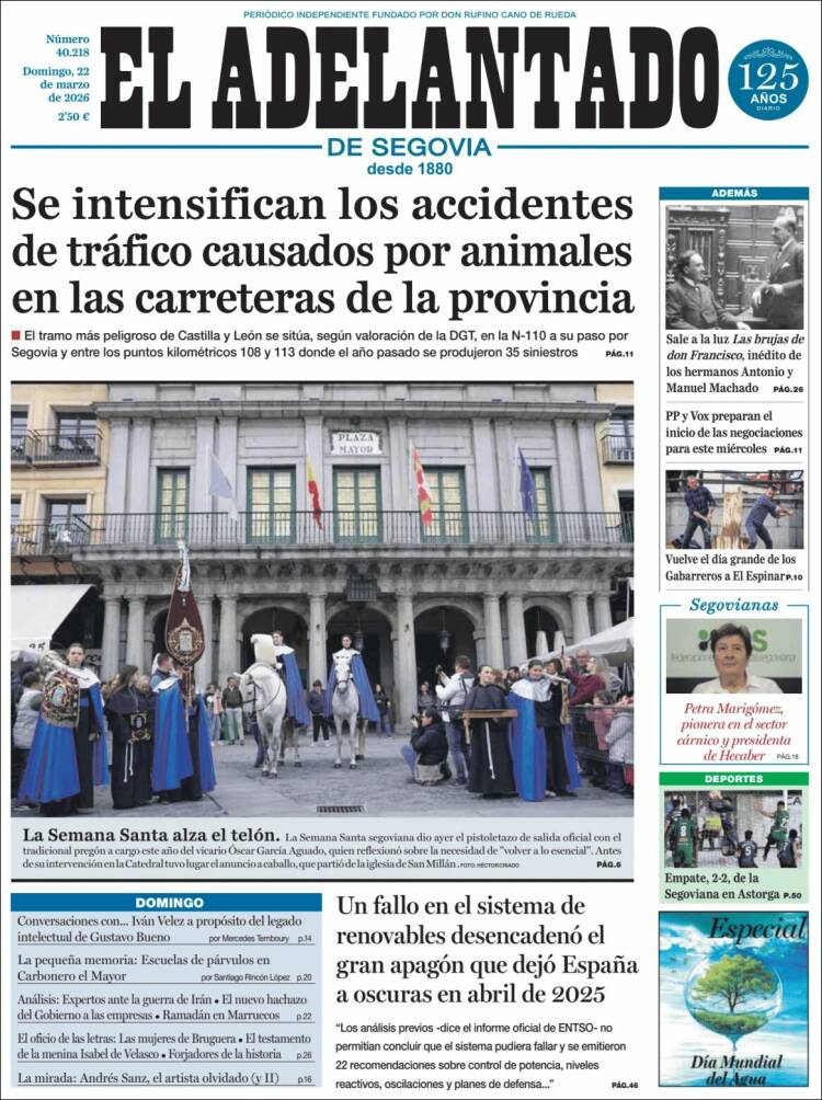 Portada de El Adelantado de Segovia (Espa&ntilde;a)