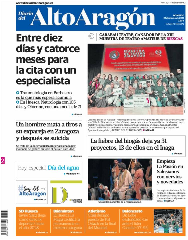Portada de Diario del AltoAragón (Espa&ntilde;a)