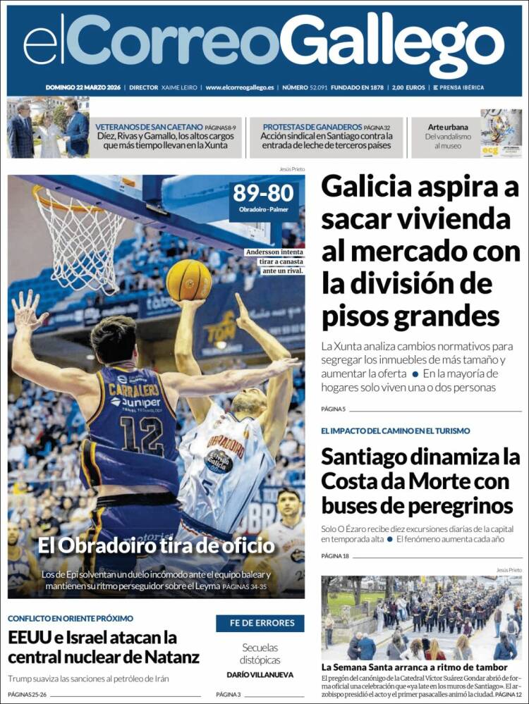 Portada de El Correo Gallego (Espa&ntilde;a)