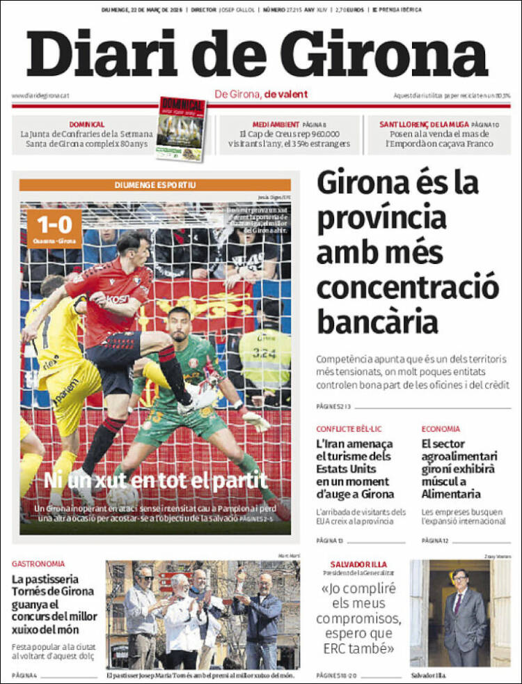 Portada de Diari de Girona (Espa&ntilde;a)