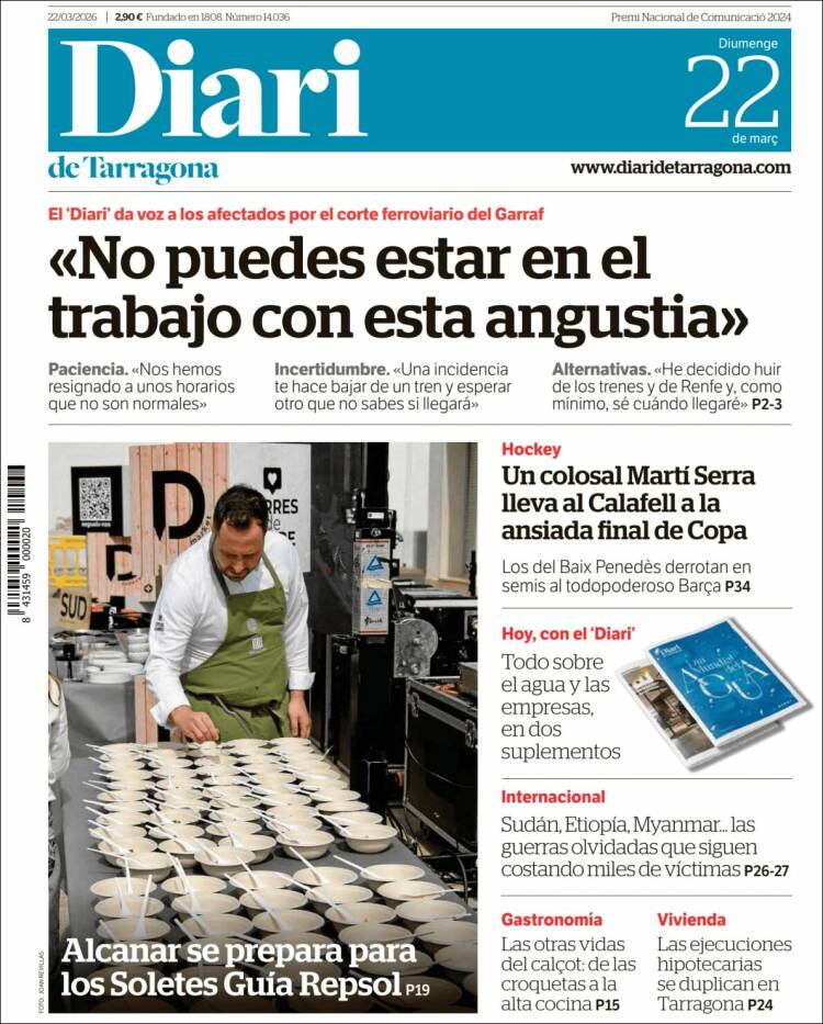 Portada de Diari de Tarragona (Espa&ntilde;a)