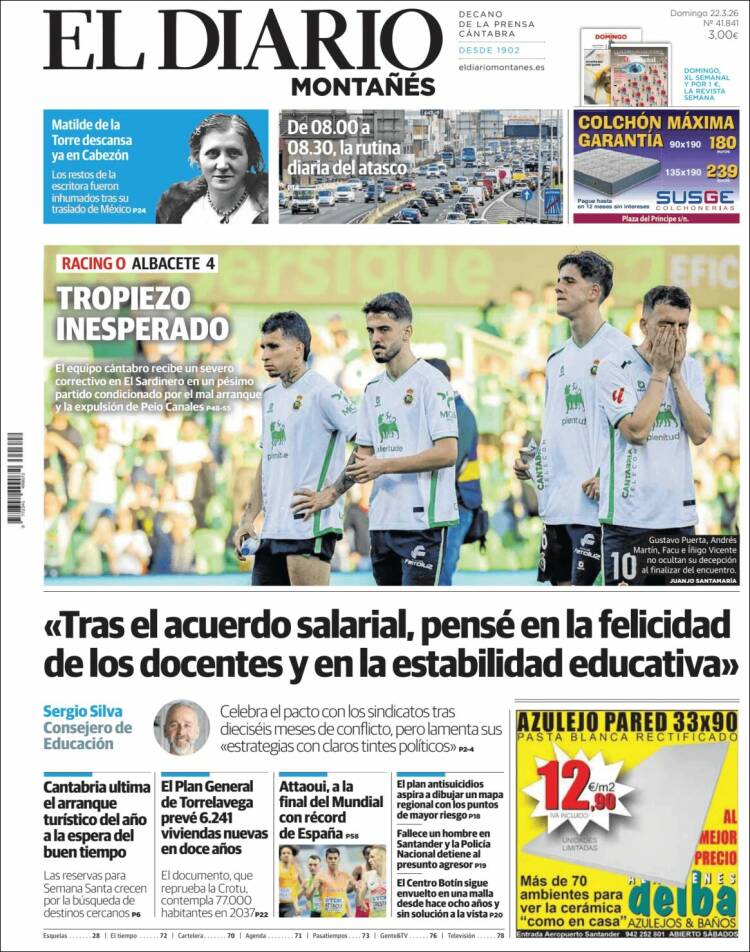 Portada de El Diario Montañés (Espa&ntilde;a)