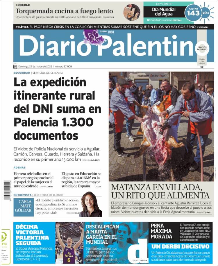 Portada de Diario Palentino (Espa&ntilde;a)