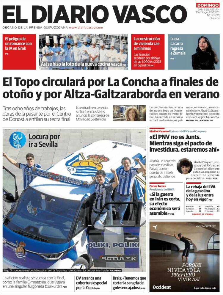 Portada de Diario Vasco (Espa&ntilde;a)