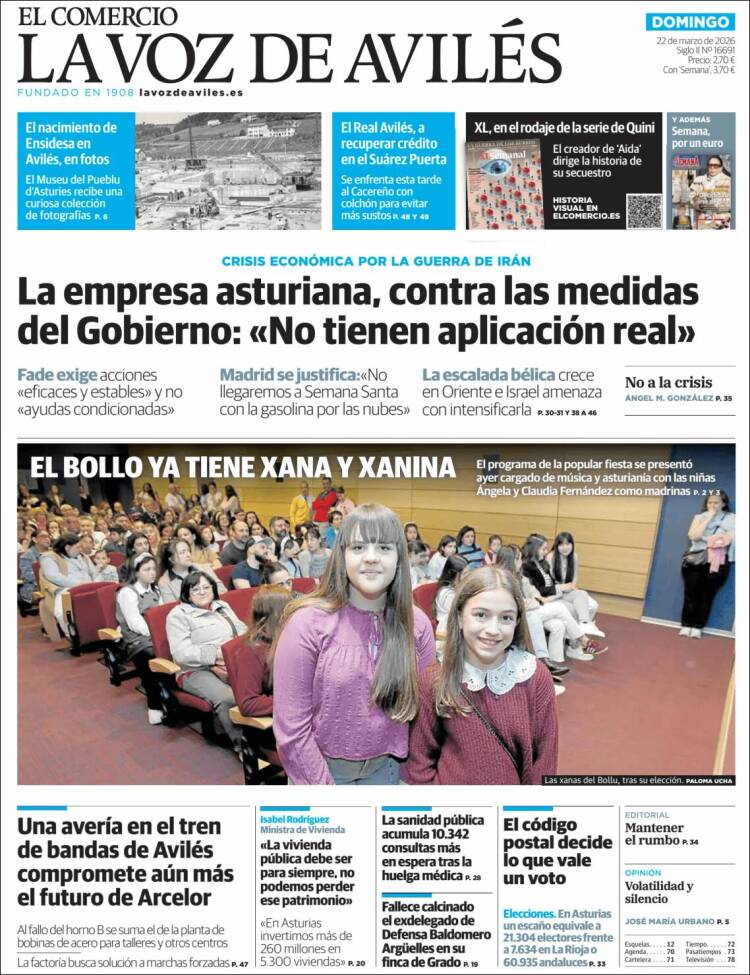 Portada de El Comercio - Avilés (Espa&ntilde;a)