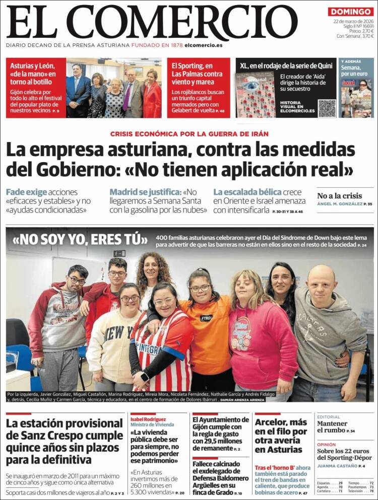 Portada de El Comercio - Gijón (Espa&ntilde;a)