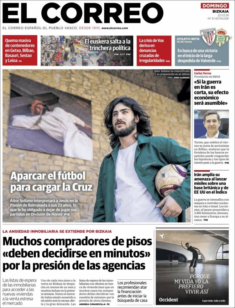 Portada de El Correo (Espa&ntilde;a)