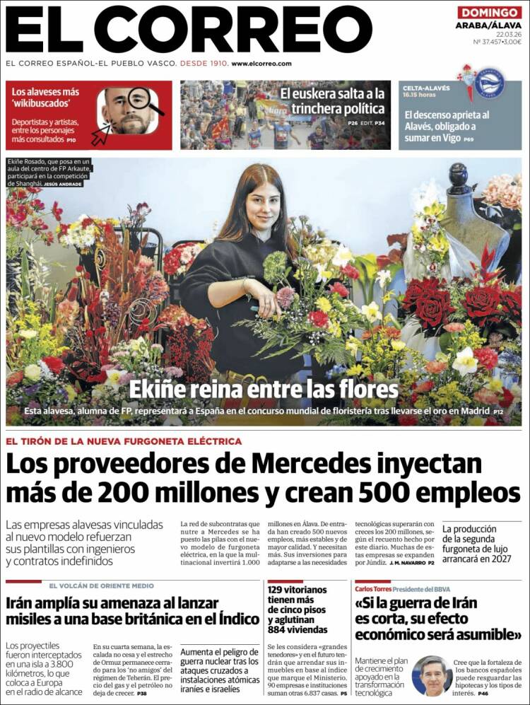 Portada de El Correo - Álava (Espa&ntilde;a)