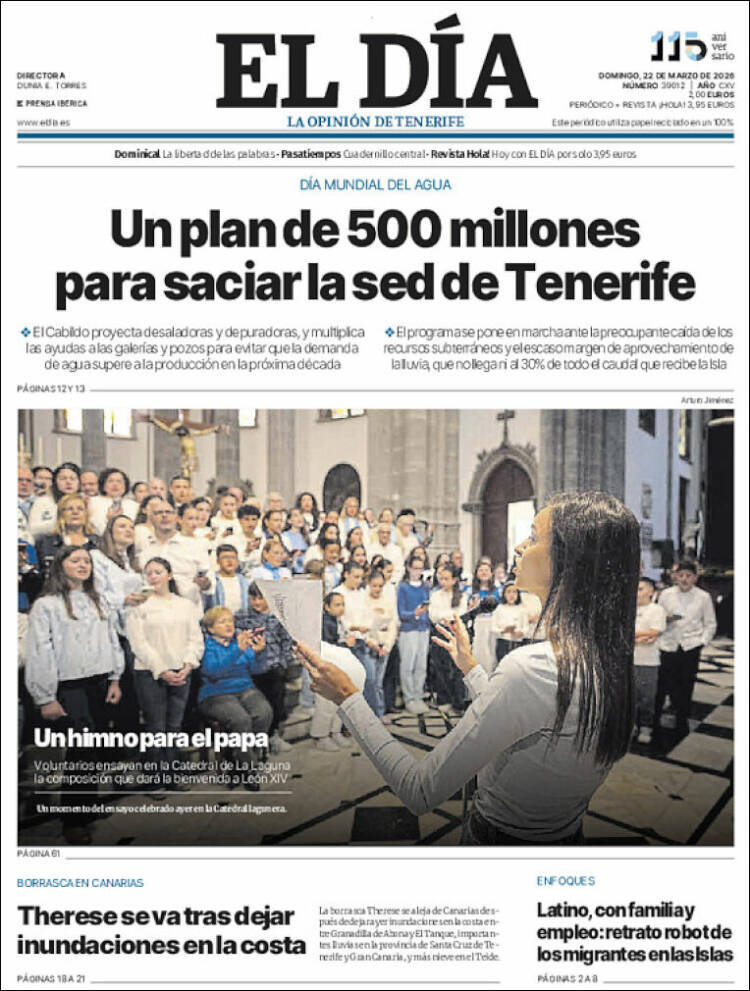 Portada de El Día (Espa&ntilde;a)