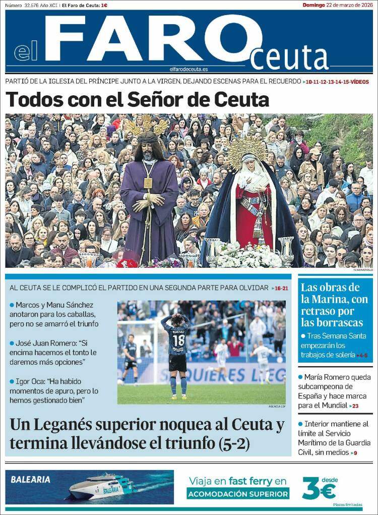 Portada de El Faro de Ceuta (Espa&ntilde;a)