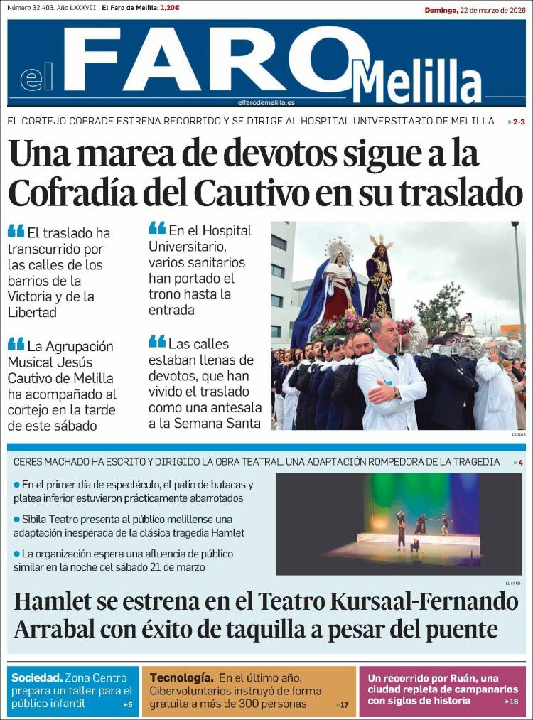 Portada de El Faro de Melilla (Espa&ntilde;a)