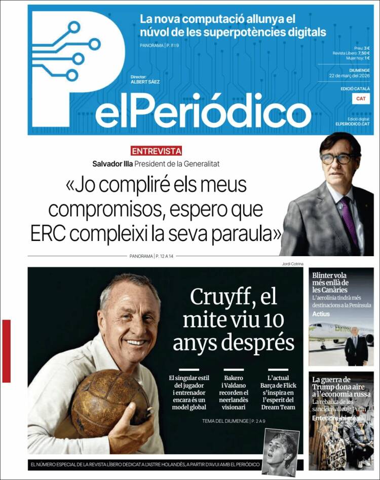 Portada de El Periódico de Catalunya (Espa&ntilde;a)