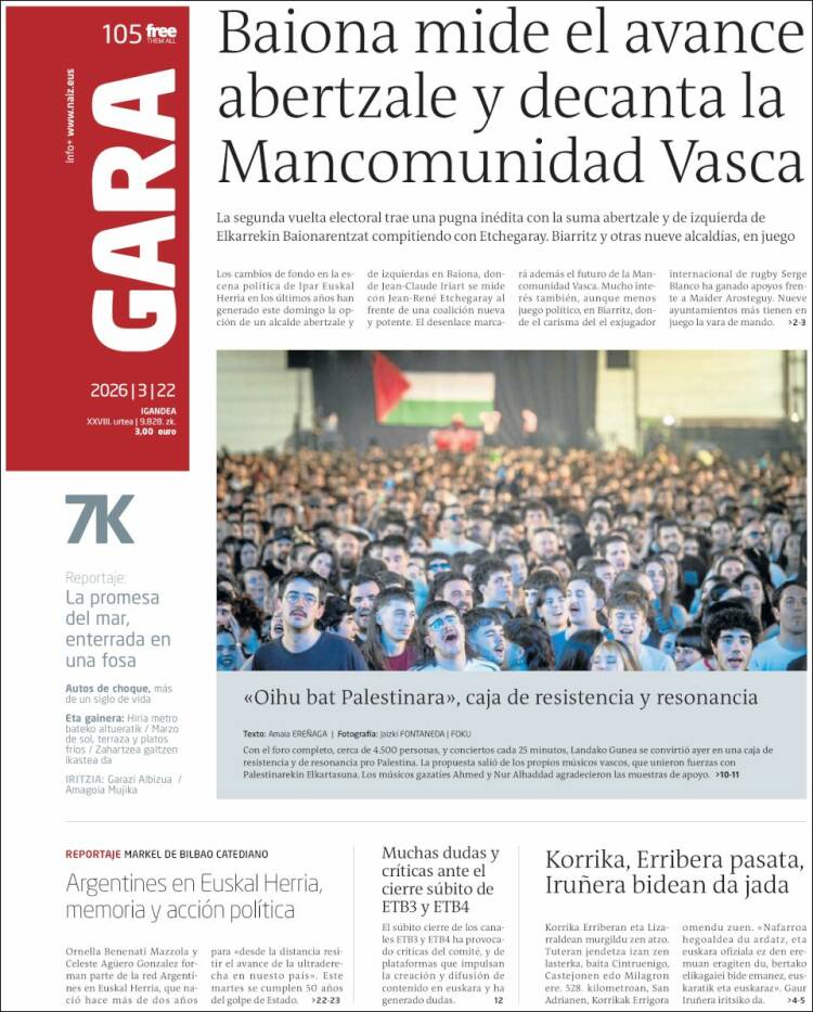 Portada de Gara (Espa&ntilde;a)