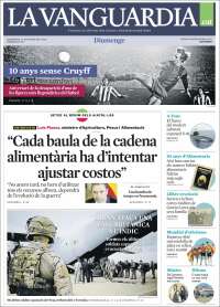 Portada de La Vanguardia (Espagne)