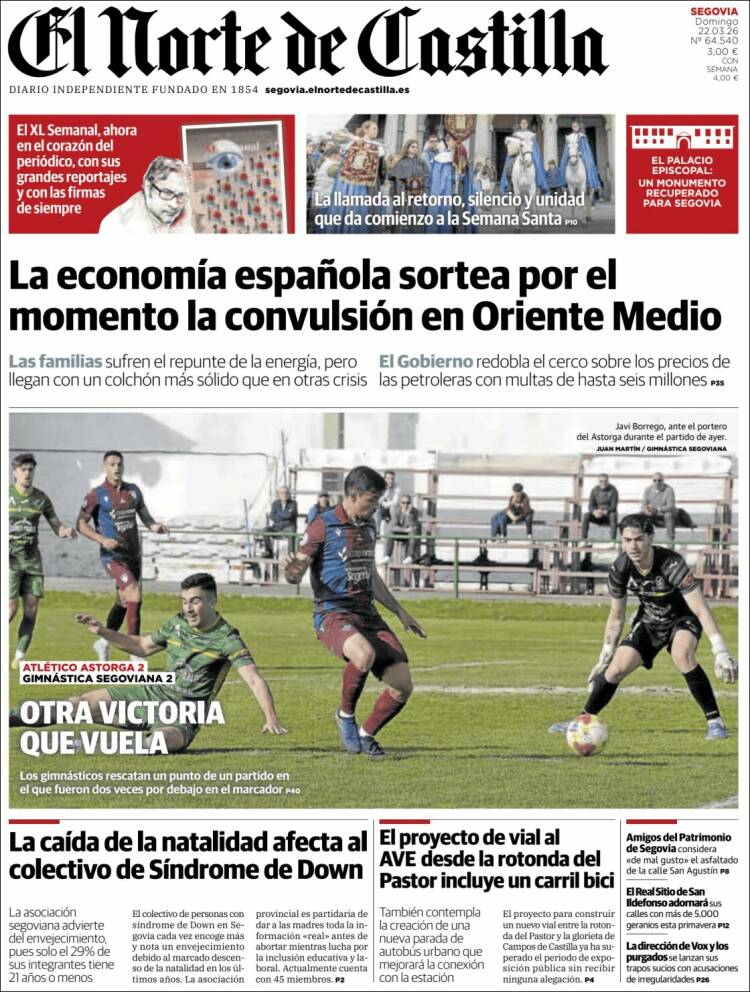 Portada de Norte de Castilla - Segovia (Espa&ntilde;a)