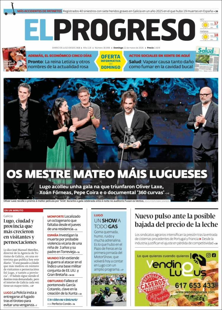 Portada de El Progreso (Espa&ntilde;a)