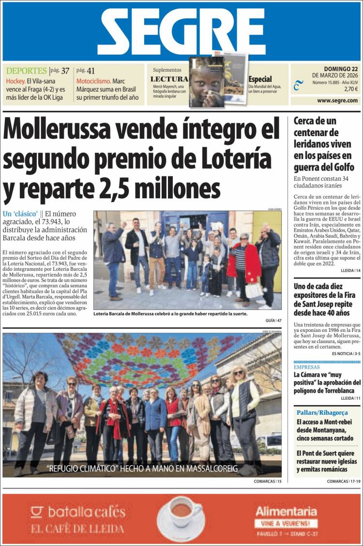 Portada de Segre  (Espa&ntilde;a)