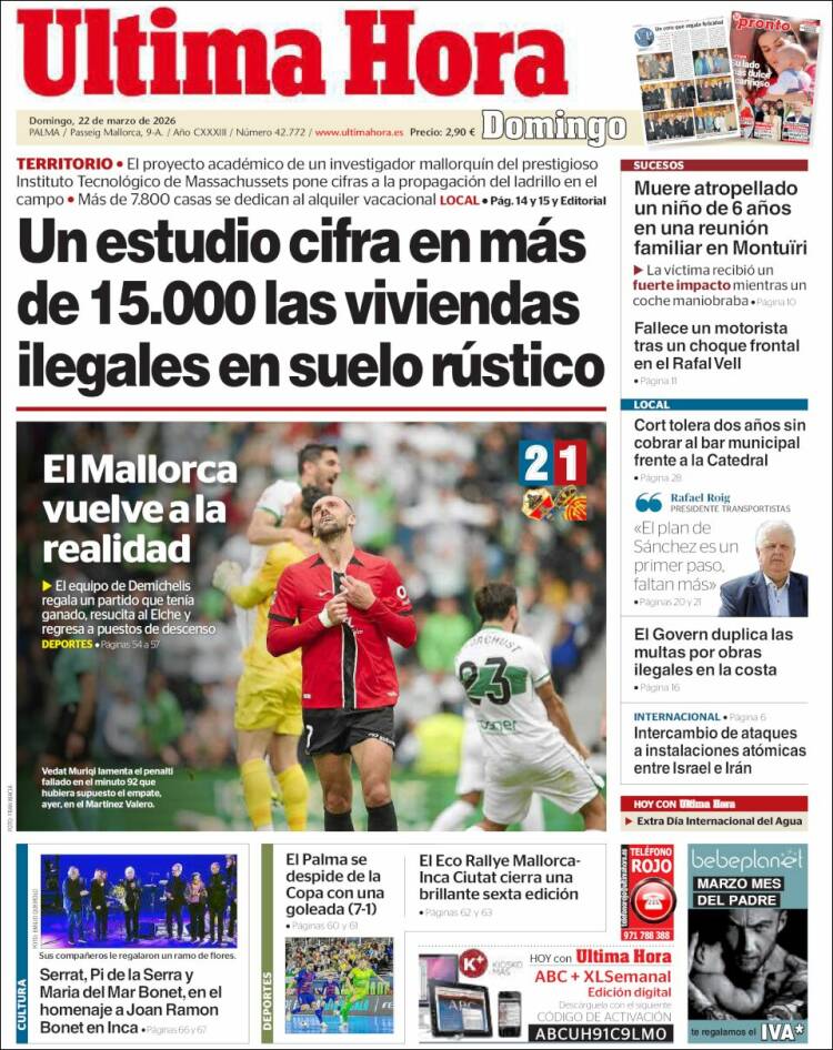Portada de Última Hora (Espa&ntilde;a)
