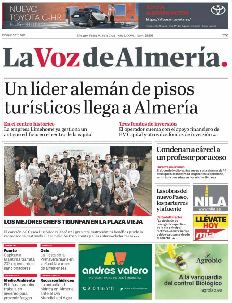 Portada de La Voz de Almería (Espa&ntilde;a)