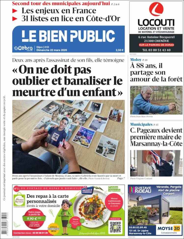 Portada de Le Bien Public (Francia)
