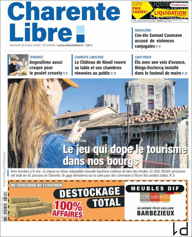 Portada de Charente Libre (Francia)