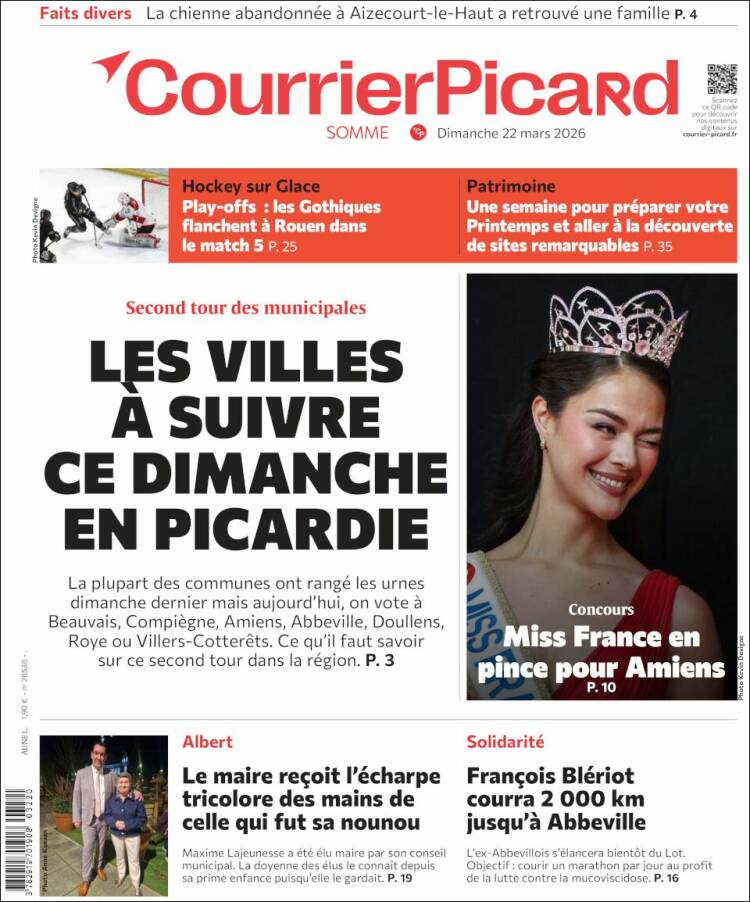 Portada de Courrier Picard (Francia)