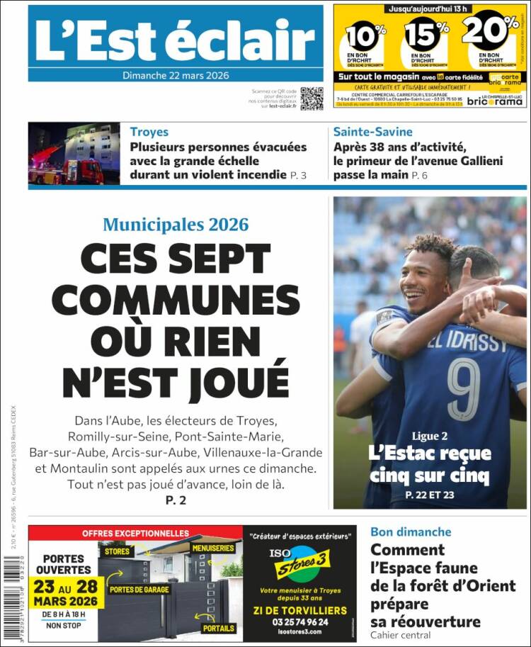 Portada de L'Est Eclair (Francia)